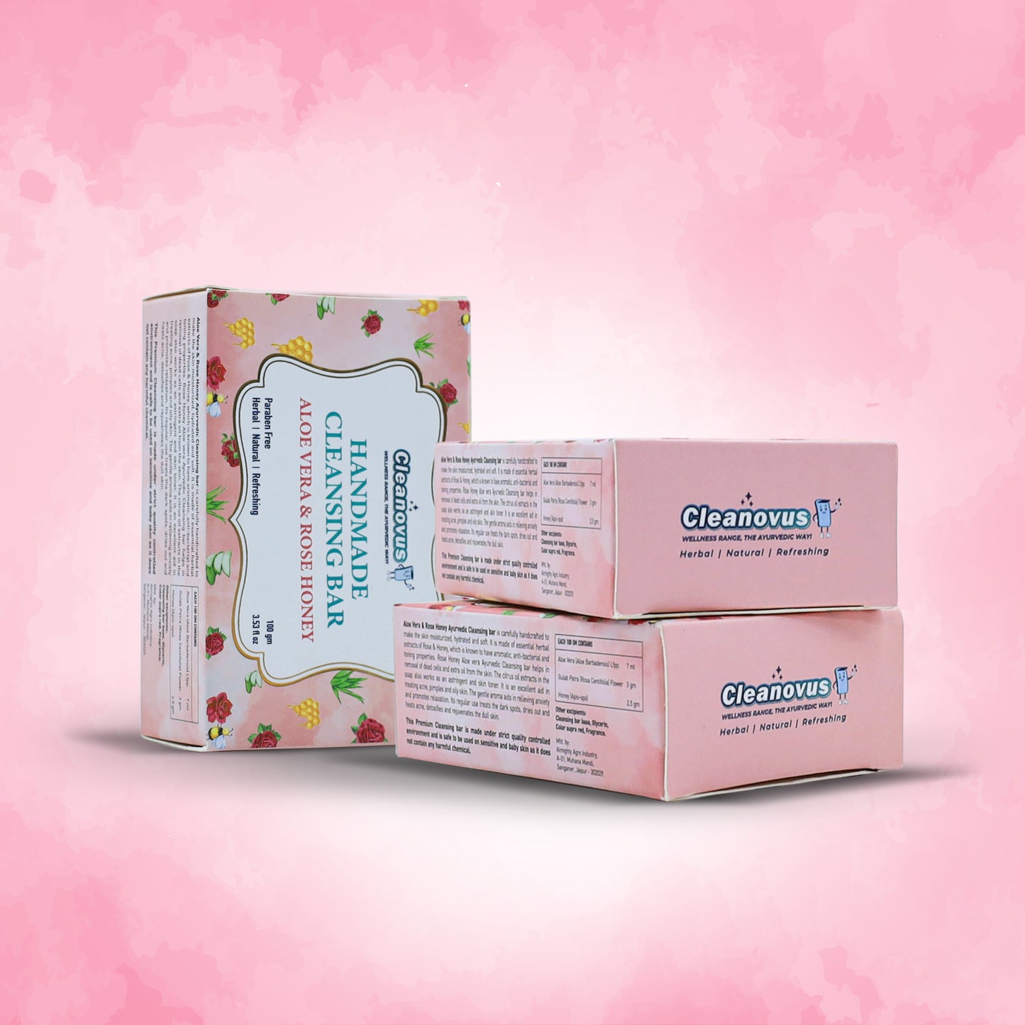 Soap Pack of 3 - Aloe vera & Rose Honey Ayurvedic